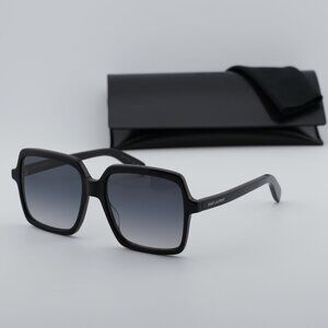 Saint Laurent SL174 001 Square Sunglasses - Black/Grey